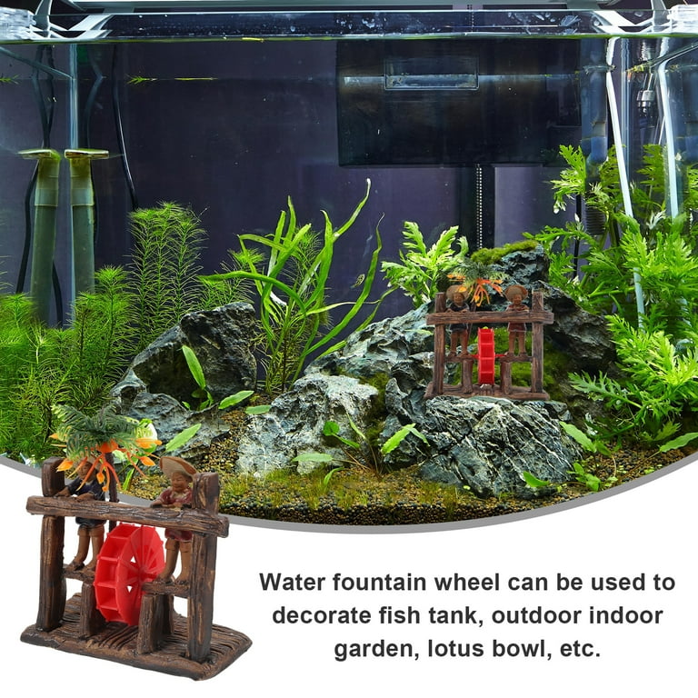 Water Wheel Feng Shui Fish Tank Decorations Rockery Ceramics