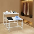 thumbnail image 6 of Industrial Retail Display Tables, Set of 2 Standing Clothing Shoes Display Tables Vintage Boutique Display Table Storage Shelves for Retail Store, Hotel, office. (White), 6 of 9