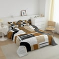 thumbnail image 3 of Erosebridal Brown Abstract Bedding Full Comforter Set, Chic Rectangle Down Comforter, Futuristic Minimalism Decor, Reversible, 3 of 8