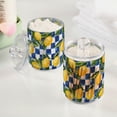 thumbnail image 2 of Yayeee 2 Pack Qtip Holder Bathroom Cotton Swab Canister with Lid Clear Dispenser Set, Lemon Checkered, 2 of 6