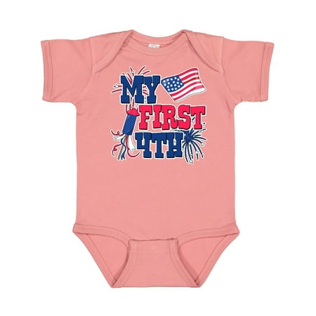 

Inktastic My First 4th with American Flag Rocket and Fireworks Gift Baby Boy or Baby Girl Bodysuit