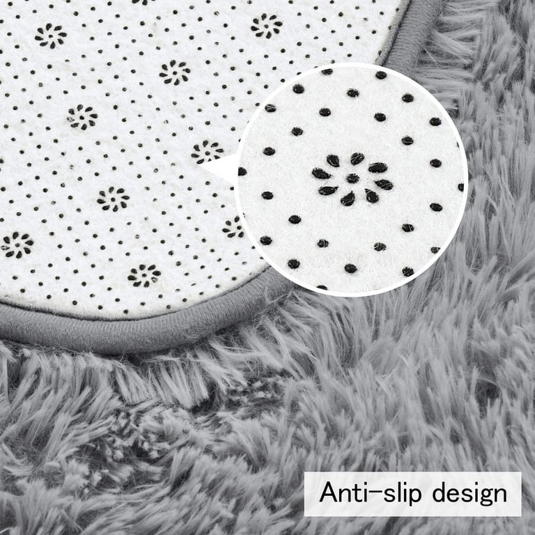 Soft Fluffy Rugs for Bedroom - Black and White Plush Anti-Slip Foot Ma –  DormVibes