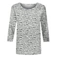 thumbnail image 5 of Ruimatai Women's Casual 3/4 Sleeve Round Neck Top Blouse Soft Stretch Comfortable Everyday Wear Fashion Shirt, 5 of 8