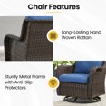 thumbnail image 7 of Gymojoy High Back Outdoor Swivel Rocker Patio Chairs Set of 2, All Weather Swivel Patio Glider Chairs with Thick Cushions for Porch, Poolside, Deck,Brown/Blue, 7 of 7