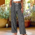 thumbnail image 5 of Yertdoel Pajama Pants Women Unisex Fashion Printed Elastic Waist Wide Leg Casual Sleep Pants Drawstring Comfy Lounge Bottoms with Pockets, 5 of 7