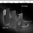 thumbnail image 6 of Compatible with Samsung Galaxy S22 Plus Case, S22 Plus Case with HD Screen Protector with Slide Camera Cover, 360°Rotation Ring Kickstand [Military Grade] Case for Galaxy S22+/S22 Plus (Black), 6 of 16