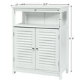 thumbnail image 3 of Costway Bathroom Storage Wood Floor Cabinet with Double Shutter Door White, 3 of 12