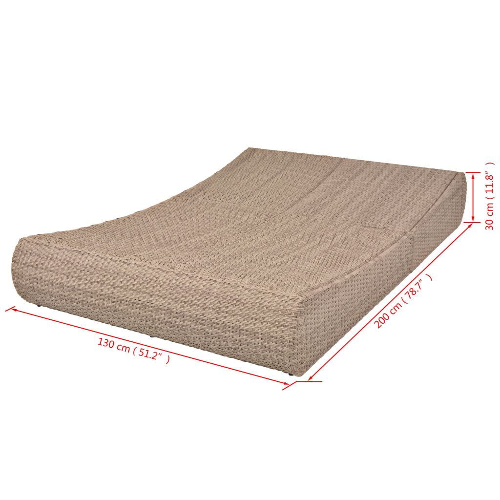 Kepooman 2-person Lounges Sunbed for Patio, Beige