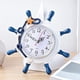 thumbnail image 2 of Reloj de pared para jardín al aire libre con volante de barco de madera de estilo mediterráneo, reloj de pared para decoración del hogar de 4 pulgadas, decoración grande para exteriores, 2 of 5