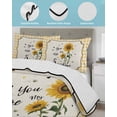 thumbnail image 3 of Quilts Queen Size Bedding Set, Sunflowers Reversible Summer Quilt 3 Pieces, Yellow Floral Botanical Checkered Rustic Lightweight Bedspreads Coverlets with 2 Pillow Shams for All Seasons, 3 of 5