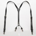 thumbnail image 3 of Aislor Y-back Leather Suspenders for Men PU Leather Suspenders Costume Accessories Black One Size, 3 of 4