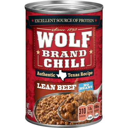 - WOLF BRAND Mild Chili Without Beans, 15 oz.
