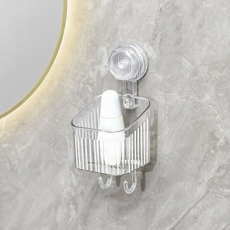 Shower Organizer with Suction Cups Plastic Shower Basket No Drilling Required Removable Shelf for Bathroom and Kitchen Installs In 1 Second Stainless Steel Shower Organizer with Suction Cups Plastic Shower Basket No Drilling Required Removable Shelf for Bathroom and Kitchen Installs In 1 Second Stainless Steel