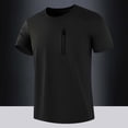 thumbnail image 2 of XIAOCHA Men's Zipper Pocket Performance T Shirt Short Sleeve Crewneck Pullover Top Breathable Athletic Outdoor Tees, 2 of 3