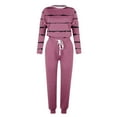 thumbnail image 4 of eileial Lounge Suits for Women Colorblocked Pullover Top with Drawstring Sweatpants Trendy Sets with Pockets,Hot Pink XXL, 4 of 5