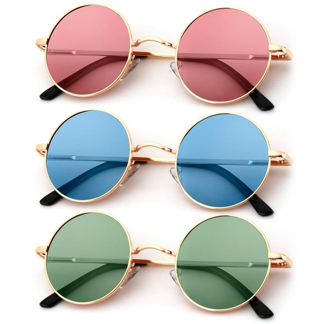 Gafas de sol KALIYADI redondas polarizadas retro de metal UV400 47 mm