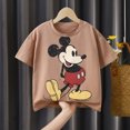 thumbnail image 1 of Camiseta con estampado de Mickey para bebé, ropa de verano, Tops de manga corta de Color sólido, informal, Simple, dibujos animados, lindo, cuello redondo, camisa Base, 1 of 2