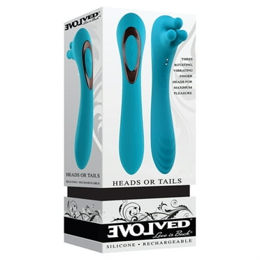 Evolved Heads or Tails Rechargeable Finger Vibrator - Teal