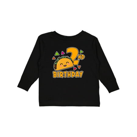 

Inktastic 2nd Birthday with Taco and Confetti Gift Toddler Boy or Toddler Girl Long Sleeve T-Shirt