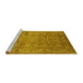 thumbnail image 2 of Ahgly Company Machine Washable Indoor Square Oriental Yellow Industrial Area Rugs, 6' Square, 2 of 4