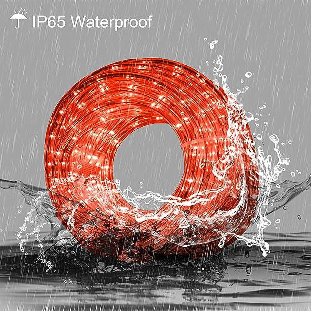 Red, Cuttable and Connectable LED Strip Lights Indoor with 900 LED. Waterproof LED Rope Lighting for Patio,Garden,Bedroom,Party,Balcony Deck,Stairs,Christmas Decora