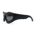 thumbnail image 3 of Exaggerated 90s Style Thick Bubble Frame Rectangle Curved Sport Plastic Sunglasses Matte Black - Black, 3 of 4