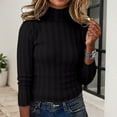 thumbnail image 2 of SGMVNU Sweaters for Women Turtleneck Pullovers Soft Knit Long Sleeve Sweater Tops Basic Lightweight 2025 Fall Work Outfits Black L, 2 of 8