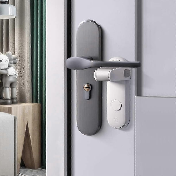 Childproof Door Lever Lock, Baby Safety Door Handle Lock, Easy to Install and Use 3M VHB Adhesive No Tools or Drill Required (White, 2 Pieces)