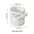 thumbnail image 2 of Dienrx White Ceramic Coffee Cup with Bow Handle - 12Oz Charming Ribbon Mug | Dishwasher-Safe, Elegant Design for Home, Office, Coffee Lovers, Aesthetic Users, Holiday Gifts, 2 of 3