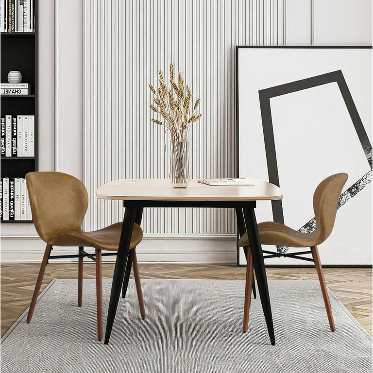 Kithkasa Upholstered Modern Dining Chairs Set of 2, Faux Kithkasa Upholstered Modern Dining Chairs Set of 2, Faux