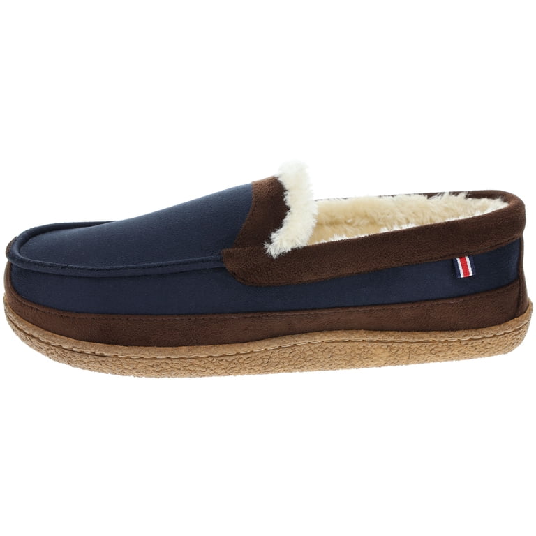 Men\'s Two-Tone Brown & Black Faux-Fur Moccasin Slip-Ons Amazon.com | VONMAY Men main image 2