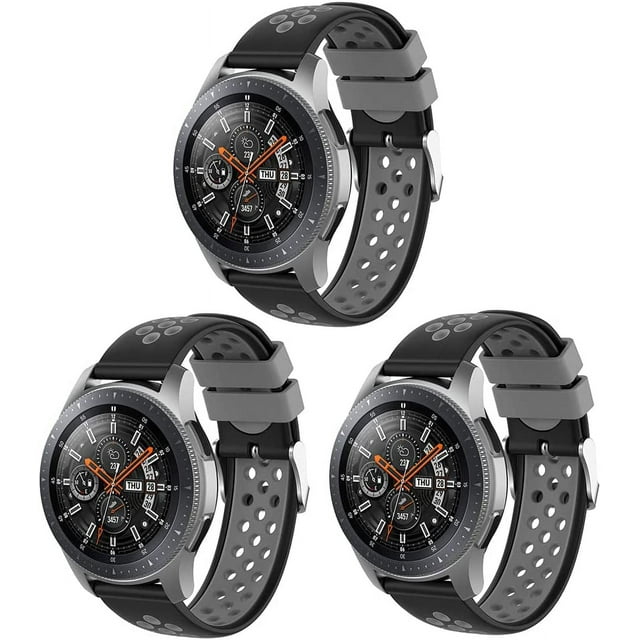 KOMI 3 Pack 22mm Watch Straps for Men Watch 22mm Compatible with Samsung Galaxy Watch 46mm SM-R800 R800 Galaxy Watch 3 45mm R840 Gear S3 Classic and Frontier