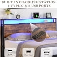 thumbnail image 3 of Holaki Full Size Bed Frame with Storage Headboard and 2 Drawers, LED Lights Bed with Charging Station, Metal Platform Bed No Noise, No Box Spring Needed, 3 of 10