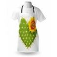 thumbnail image 2 of Cactus Apron Thorny Cactus in the Shape of Heart and Yellow Flower with Opuntia Spikes, Unisex Kitchen Bib Apron with Adjustable Neck for Cooking Baking Gardening, Green Yellow Orange, by Ambesonne, 2 of 2