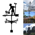 thumbnail image 2 of Almencla Metal Weathervane Fence Mount Weather Vane Farm Scene Stake Ornament Farmer, 2 of 8