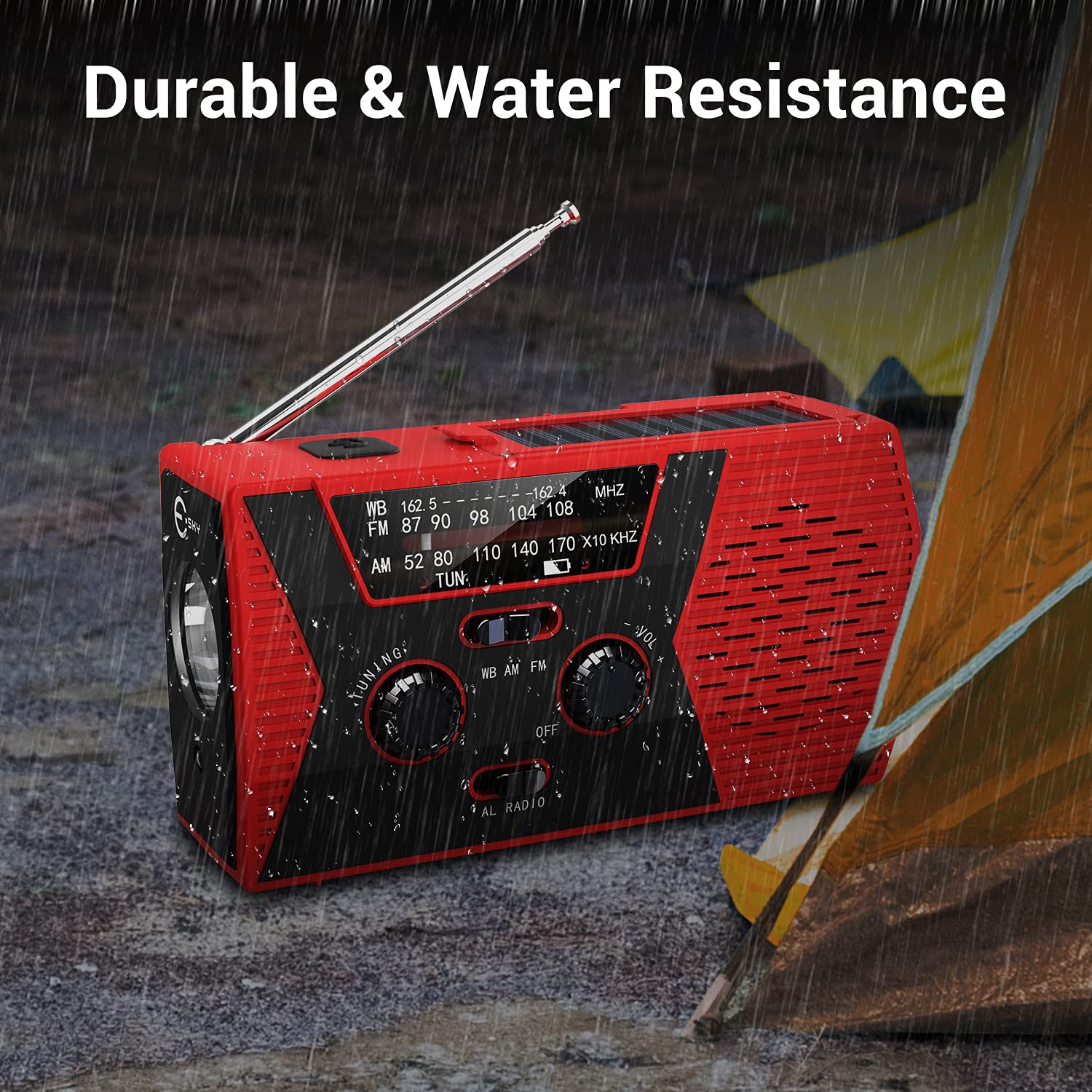 Anpro Emergency Weather Radio with Solar and Hand Crank photo 2