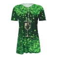 thumbnail image 4 of Blouses for Women Dressy Casual,St Patricks Day Shirt Women Shamrock Short Sleeve Tops Casual Button V Neck Tunic Blouses Irish Green Outfits, 4 of 5