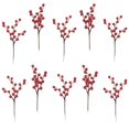 thumbnail image 3 of OUSITAID 10Pcs Simulation Bulle Cerise Branches Noël Soir Fête Décor (Rouge), 3 of 7