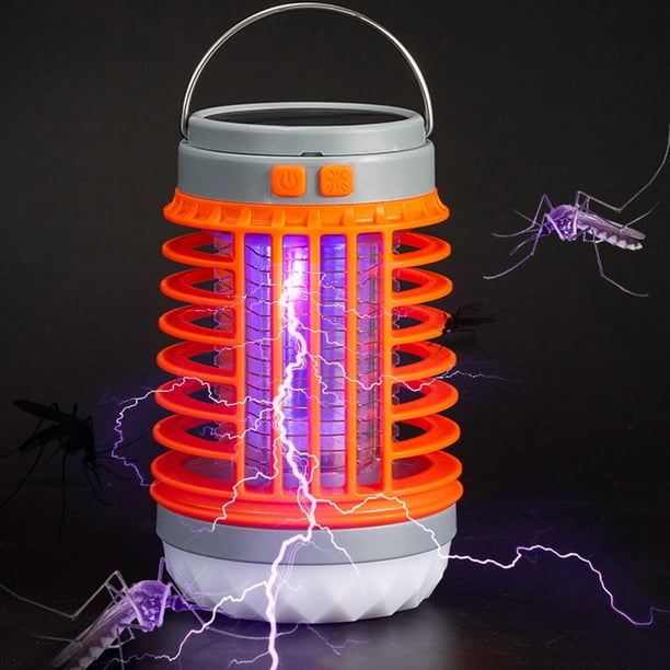 Teissuly Solar Bug Zapper Outdoor Waterproof Mosquito Zapper for Patio Home Camping, 3 in 1 Cordless Mosquito Light Killer Portable Small Bug Zapper - Camping Light, Mosquito Killer, Flashlight