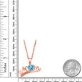 thumbnail image 3 of Gem Stone King 0.56 Ct Swiss Blue Topaz White Diamond 18K Rose Gold Plated Silver Pendant with Chain, 3 of 4