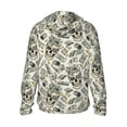 thumbnail image 2 of Goofa Skull with Cash Printed Women's UPF 50+ Sun Protection Hoodie Jacket Lightweight Long Sleeve Sun Shirt for Women with Pocket Hiking Outdoor-X-Large, 2 of 9