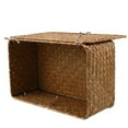 thumbnail image 2 of Cestas de mimbre para estantes, organizador doméstico rectangular de algas marinas naturales para mantener el espacio ordenado, 26 x 16 x 10 cm, 2 of 3