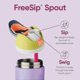 thumbnail image 2 of Freesiip Stainless Steel Water Bottle With Straw, 32 Ounces, Very Dark And Silicone Boots, Shift Preventive Protective Sheath Cover, 2 of 5