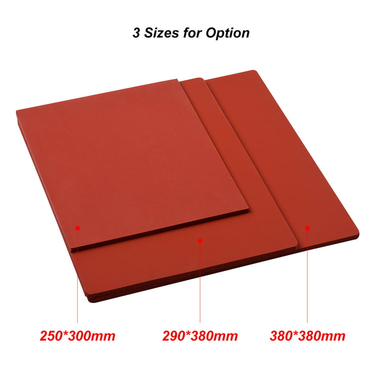 Uxcell 9 inch x 7 inch Silicone Heat Press Pad Mat 0.1 inch Thick for Heat Press Machine Flat Heat Transfer Pad, Size: Large, Red