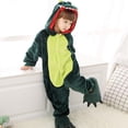 thumbnail image 2 of Pijamas de franela para niños y niñas, pijamas de dinosaurio verde, ropa de dormir, disfraz de animal para cosplay, fiesta de Halloween, atuendos divertidos, 2 of 3