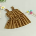 thumbnail image 3 of Girl Ruffle Dresses Sleeveless Off Shoulder Solid Color Princess Dress, 3 of 8