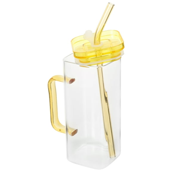 Glass with Lid Jar Can Beer Bottle Coffee Mug Handle Tumbler Drinking Espresso Cup Travel