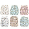 thumbnail image 2 of Simple Being Reusable Cloth Diapers,6 Pack Pocket Adjustable Size,Waterproof Cover,6 Inserts,Wet Bag, Double Gusset (Monkey), 2 of 6