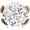 Navy blue, khaki, variant on Elastic Fitted Round Tablecloth, Grey Brown Botanical Waterproof Stretch Table Cover for 55"-60" Tables, Watercolor Spring Floral Summer Leaf Washable Outdoor Tablecloths for Patio, Picnic, Camping