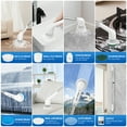 thumbnail image 3 of Cordless Electric Spin Scrubber, 2-Speed with 7 Brush Heads & 51.2" Extension Handle, Grey – Power Scrubber for Bathroom, Kitchen, Tub, Tile, Floor Cleaning, 3 of 7